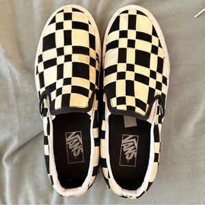 Vans Stackform Platform Slip-on Leather Woven Checkerboard | Size 9.5 women’s